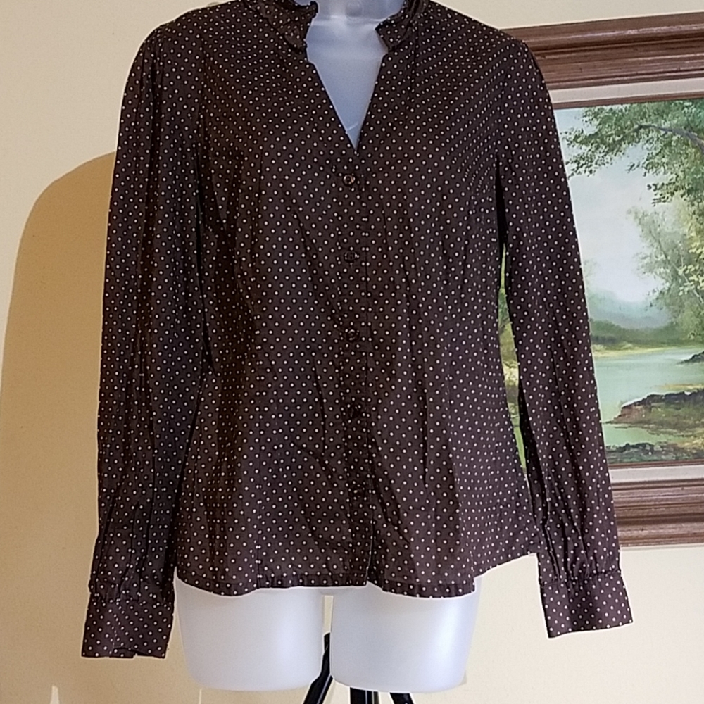 Fossil button up long sleeve top  e19